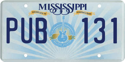 MS license plate PUB131