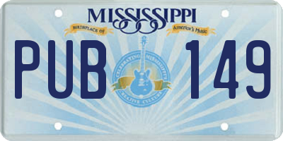 MS license plate PUB149