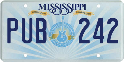 MS license plate PUB242