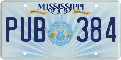 MS license plate PUB384
