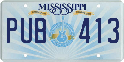 MS license plate PUB413