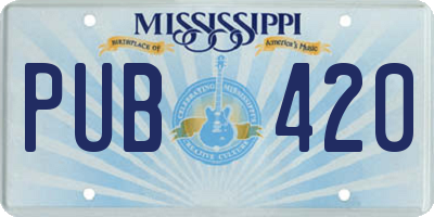 MS license plate PUB420
