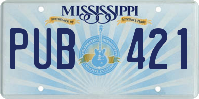 MS license plate PUB421