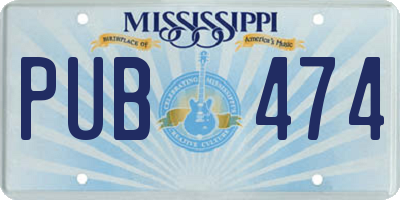 MS license plate PUB474