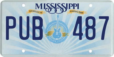 MS license plate PUB487