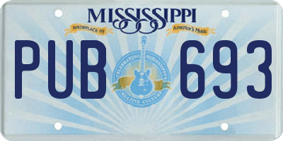MS license plate PUB693