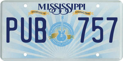 MS license plate PUB757