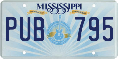 MS license plate PUB795