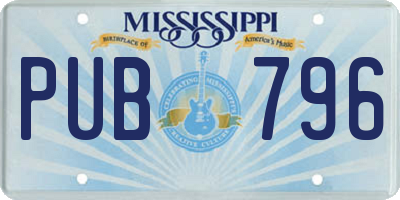 MS license plate PUB796