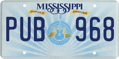 MS license plate PUB968