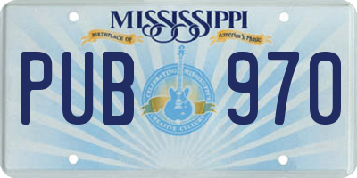 MS license plate PUB970