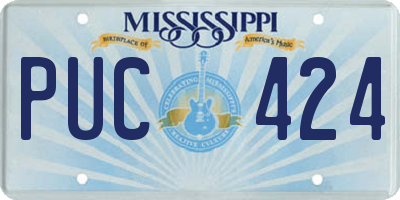 MS license plate PUC424