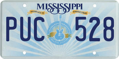 MS license plate PUC528