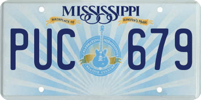 MS license plate PUC679