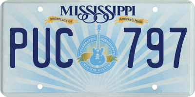 MS license plate PUC797