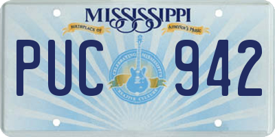 MS license plate PUC942