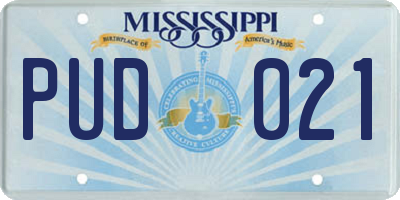 MS license plate PUD021