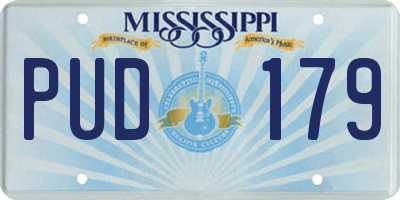 MS license plate PUD179