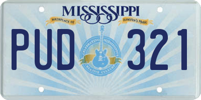 MS license plate PUD321