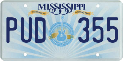 MS license plate PUD355