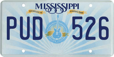 MS license plate PUD526