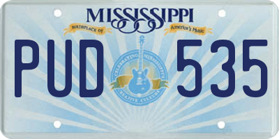 MS license plate PUD535