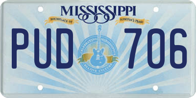 MS license plate PUD706