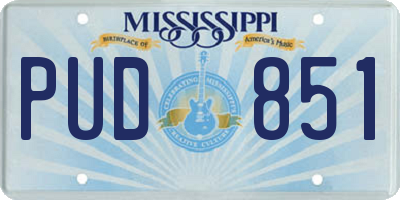 MS license plate PUD851