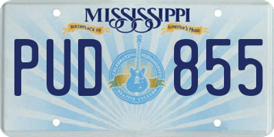 MS license plate PUD855