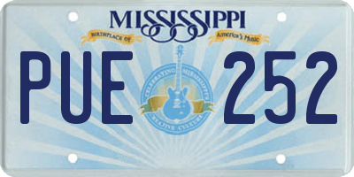 MS license plate PUE252