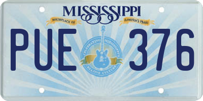 MS license plate PUE376