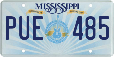 MS license plate PUE485