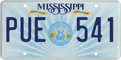 MS license plate PUE541