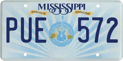 MS license plate PUE572