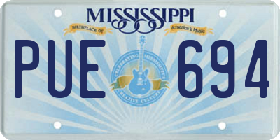 MS license plate PUE694