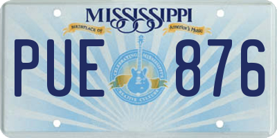 MS license plate PUE876