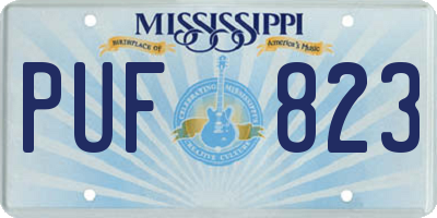 MS license plate PUF823