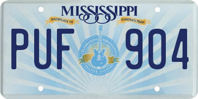 MS license plate PUF904