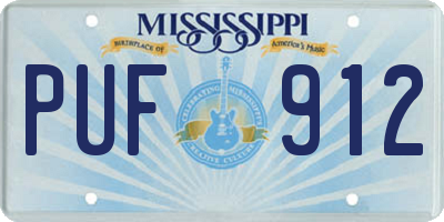 MS license plate PUF912