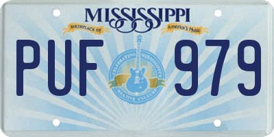 MS license plate PUF979