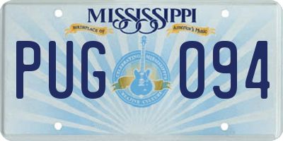 MS license plate PUG094