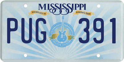 MS license plate PUG391