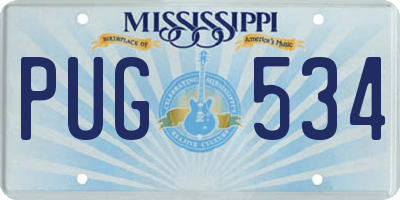 MS license plate PUG534