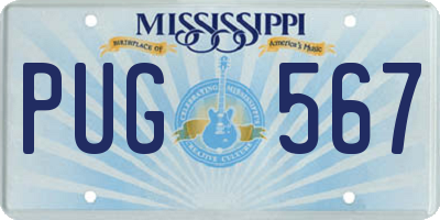MS license plate PUG567