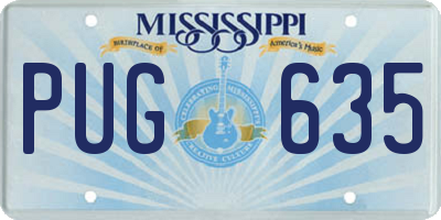 MS license plate PUG635