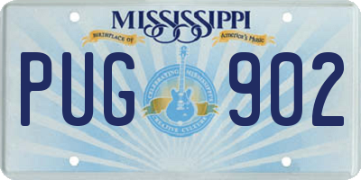 MS license plate PUG902