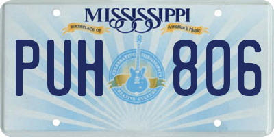 MS license plate PUH806