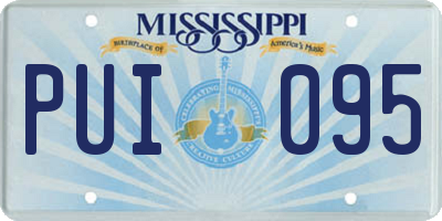 MS license plate PUI095