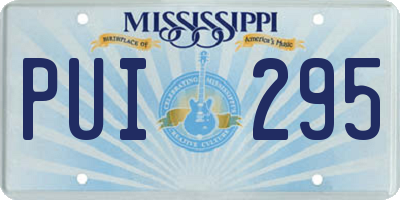 MS license plate PUI295