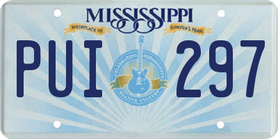 MS license plate PUI297